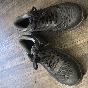 Black Athletic Sneakers with Breathable Fabric